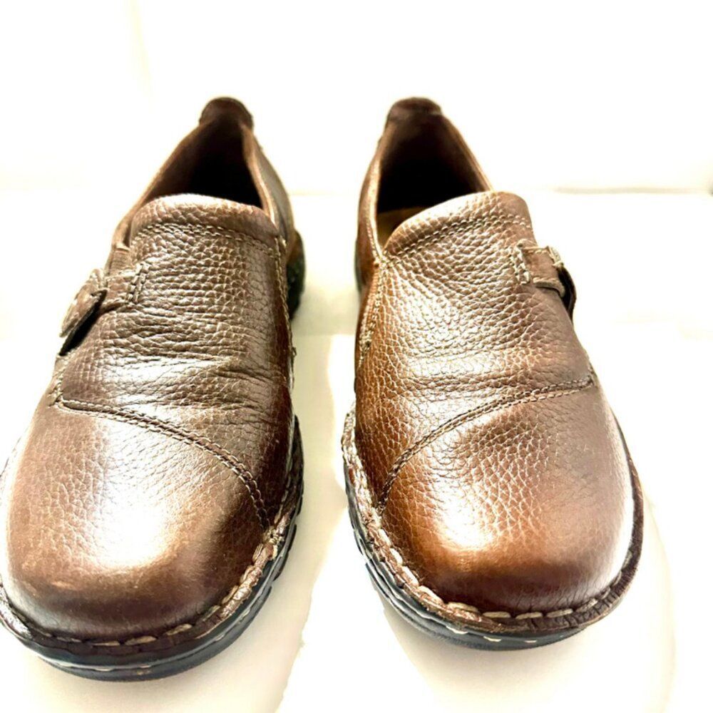 Earth Origins Women’s Brown Leather Loafers Slip On Shoes 7.5 M